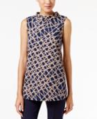 Alfani Mock-neck Printed Top, Only At Macy's