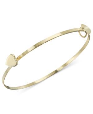 Children's 14k Gold Bangle Bracelet, Heart