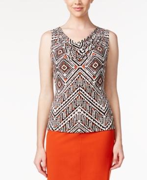Calvin Klein Printed Cowl-neck Top