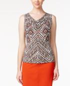 Calvin Klein Printed Cowl-neck Top