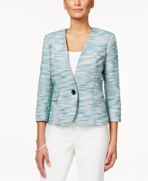 Kasper Petite One-button Tweed Jacket