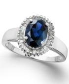 Sapphire (1-5/8 Ct. T.w.) And Diamond (1/3 Ct. T.w.) Ring In 14k White Gold