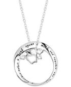 Inspirational Teacher Circle Pendant Necklace In Sterling Silver
