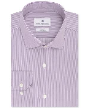 Ryan Seacrest Distinction Slim-fit Non-iron Purple Stripe Dress Shirt, Only At Macy's
