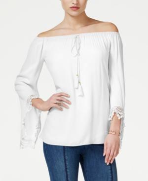 Guess Giselle Off-shoulder Long-sleeve Peasant Top