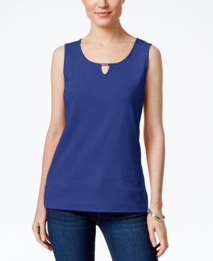 Karen Scott Keyhole Tank Top, Created For Macy's