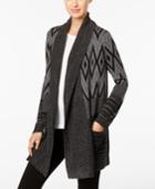Style & Co. Mixed-pattern Open-front Cardigan, Only At Macy's