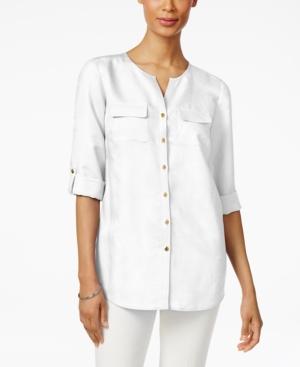 Jm Collection Pocketed Button-back Shirt, Only At Macy's