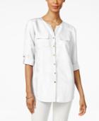 Jm Collection Pocketed Button-back Shirt, Only At Macy's