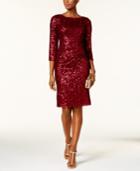 Jessica Howard Sequined Ruched Sheath Dress