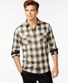 Guess Foil-plaid Button-front Shirt