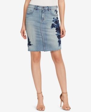 Vintage America Wonderland Embroidered Denim Skirt