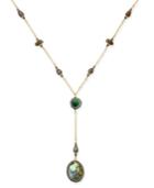 Paul & Pitu Naturally Gold-tone Abalone Shell Lariat Necklace