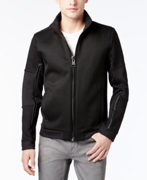 Calvin Klein Men's Slim-fit Mixed-media Bomber Jacket
