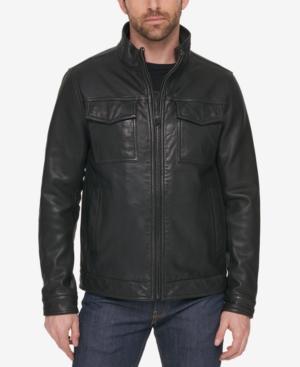 Tommy Hilfiger Men's Leather Bomber Jacket
