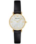 Emporio Armani Women's Gianni T-bar Black Leather Strap Watch 32mm Ar1910