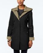 Jones New York Water-resistant Hooded Colorblocked Raincoat