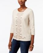 Alfred Dunner Embroidered High-low Sweater