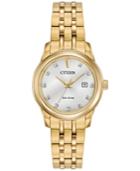 Citizen Women's Pairs Diamond Accent Gold-tone Stainless Steel Bracelet Watch 28mm Ew2392-54a