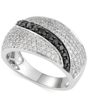 Diamond Black And White Ring (1 Ct. T.w.) In 14k White Gold