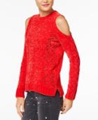 Xoxo Juniors' Pointelle Cold-shoulder Sweater