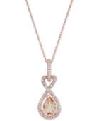 Morganite (5/8 Ct. T.w.) & Diamond Accent 18 Pendant Necklace In 10k Rose Gold
