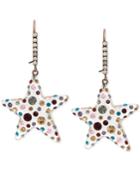 Betsey Johnson Copper-tone Multi-crystal Lucite Star Drop Earrings