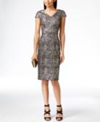 Betsey Johnson Metallic-print Midi-length Sheath