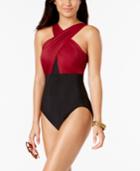 Miraclesuit High-neck Underwire Tummy Control Crossover One-piece Swimsuit Women's Swimsuit