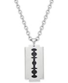 Sutton By Rhona Sutton Men's Two-tone Stainless Steel Blade Pendant Necklace