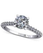 Diamond Accented Cathedral-style Mount (1/5 Ct. T.w.) In 14k White Gold