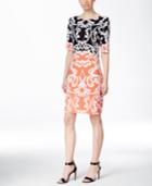 Inc International Concepts Printed Colorblocked Sheath Dress, Only At Macy's