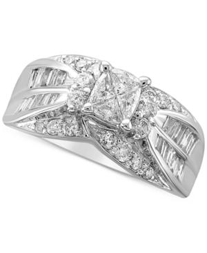 Diamond Fancy Cluster Engagement Ring (1-1/3 Ct. T.w.) In 14k White Gold
