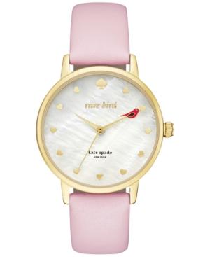 Kate Spade New York Women's Metro Pink Leather Strap Watch 34mm Ksw1255