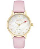 Kate Spade New York Women's Metro Pink Leather Strap Watch 34mm Ksw1255