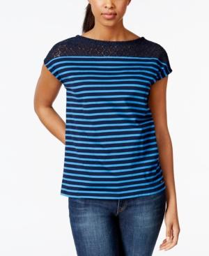 Tommy Hilfiger Lace-trim Striped Tee