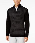 Tasso Elba Men's Big And Tall Pattern Quarter-zip Sweater, Only At Macy's