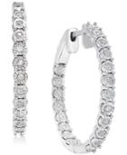 Diamond Hoop Earrings (1/4 Ct. T.w.) In Sterling Silver