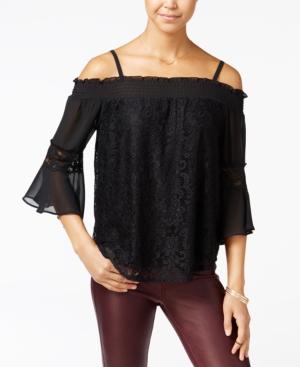 Bcx Juniors' Lace Cold-shoulder Top