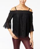 Bcx Juniors' Lace Cold-shoulder Top