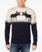 Weatherproof Men's Big And Tall Moose Sweater, Classic Fit
