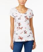 Style & Co. Butterfly-print T-shirt, Only At Macy's