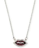 Betsey Johnson Silver-tone Lips Pendant Necklace