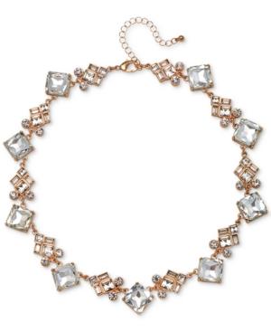 Jewel Badgley Mischka Rose Gold-tone Crystal Collar Necklace, 15 + 3 Extender