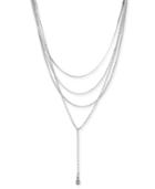Thalia Sodi Silver-tone Crystal & Stone Multi-layer 16 Lariat Necklace, Created For Macy's