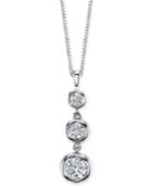 Sirena Diamond Three Stone Drop Pendant Necklace (1/2 Ct. T.w.) In 14k White Gold