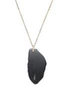 Inc International Concepts Gold-tone Black Agate Long Pendant Necklace, Only At Macy's