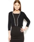 Calvin Klein Pearl-trim Knit Shrug