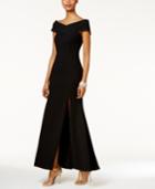 Betsy & Adam Petite Off-the-shoulder Gown