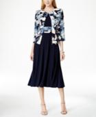Jessica Howard Floral-print Sequin Jacket And Dress